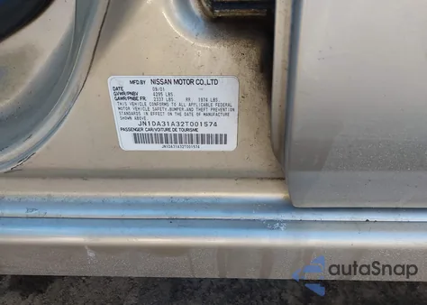 2002 Nissan Maxima Gle z USA, uszkodzony, nr VIN JN1DA31A32T001574